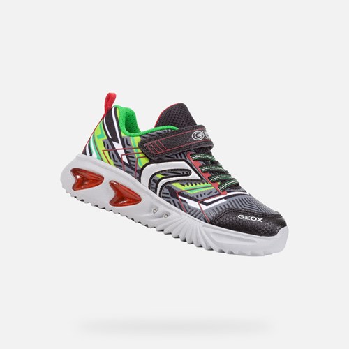 Chlapecké Light-up Shoes Geox Assister Černé Zelene | ODL-780591