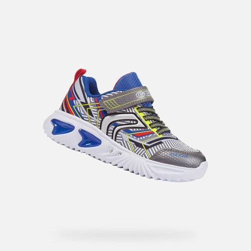 Chlapecké Light-up Shoes Geox Assister Šedé Královská Modrá | WYA-879604