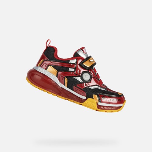 Chlapecké Light-up Shoes Geox Bayonyc Černé Červené | RPM-692087