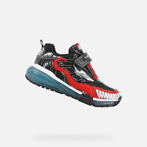 Chlapecké Light-up Shoes Geox Bayonyc Černé Červené | UGR-783250