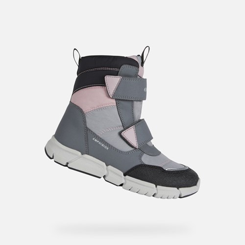 Chlapecké Mid-calf Boots Geox Flexyper Abx Šedé Růžové | QWE-830627