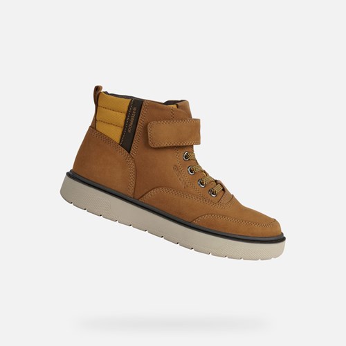Chlapecké Mid-calf Boots Geox Riddock Tmavě Žluté Hnědé | EXO-145682