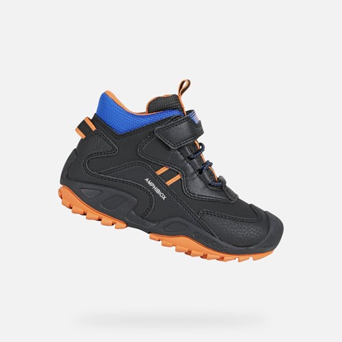 Chlapecké Tenisky Geox New Savage Abx Černé Oranžové | WLE-809642