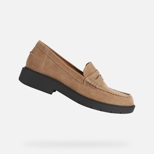 Dámské Loafers Geox Spherica Ec1 Caramel | BFA-132957