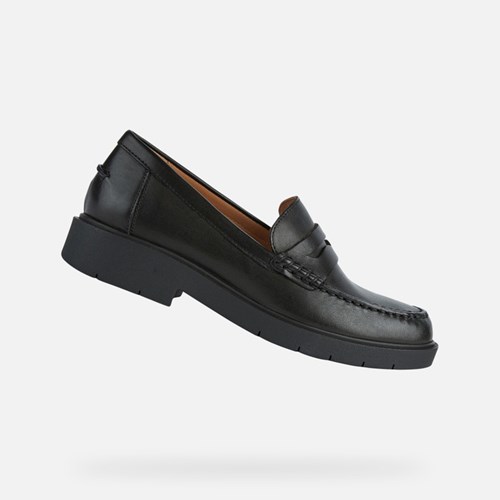 Dámské Loafers Geox Spherica Ec1 Černé | PUH-065738