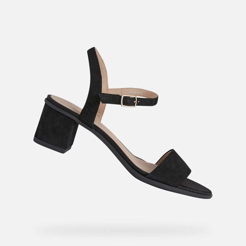 Dámské Sandály Geox Aurely 50 Černé | OFT-706295