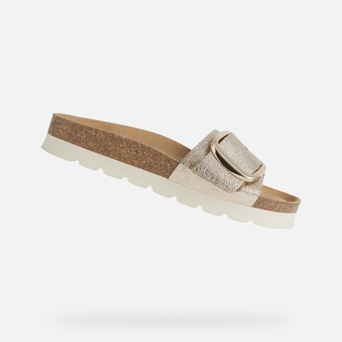 Dámské Sandály Geox Brionia High Světle Zlaté | AIN-315498