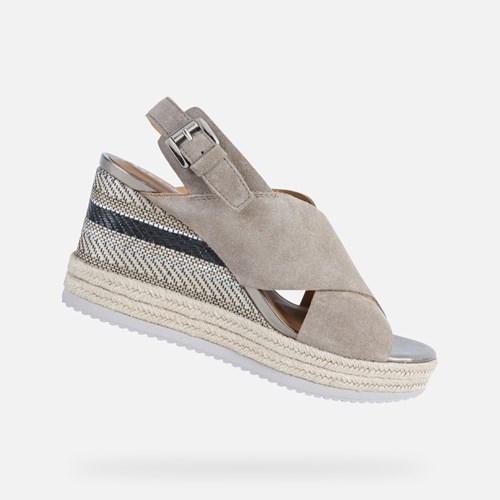 Dámské Sandály Geox Ponza Taupe | QNH-506834