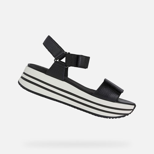 Dámské Sandály Geox Sandal Kency Černé | IUP-967528