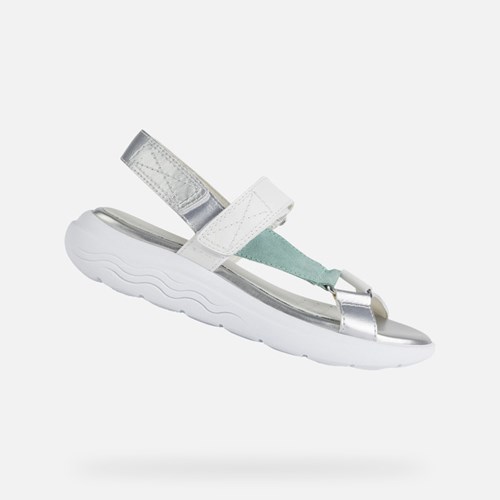 Dámské Sandály Geox Spherica Ec5w Bílé Mátově Zelená | VNW-906237