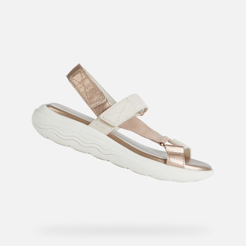 Dámské Sandály Geox Spherica Ec5w Krém | TJW-365802