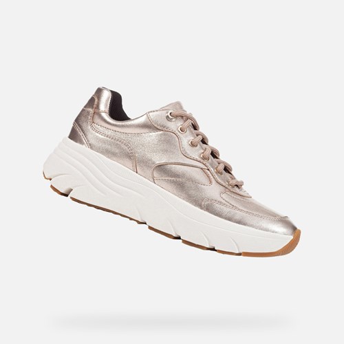 Dámské Tenisky Geox Diamanta Champagne | SZM-432761