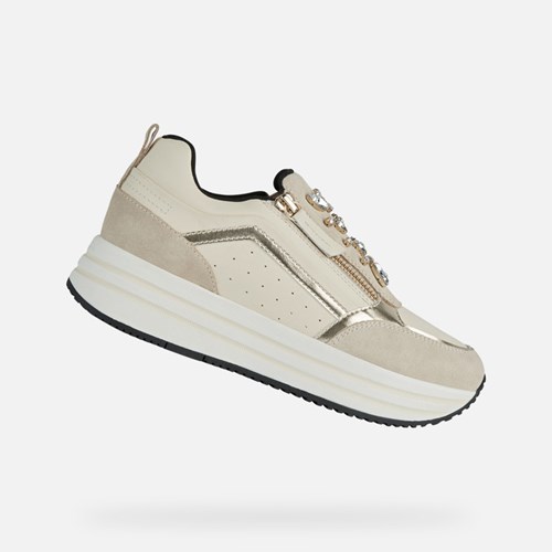 Dámské Tenisky Geox Kency Světle Krém | YPB-745236