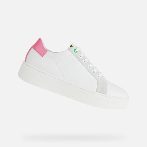 Dámské Tenisky Geox Skyely Bílé Fuchsie | MWN-470968