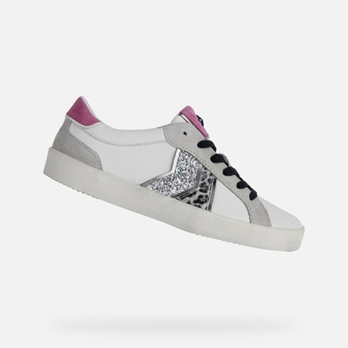 Dámské Tenisky Geox Warley Bílé Fuchsie | BTR-976835