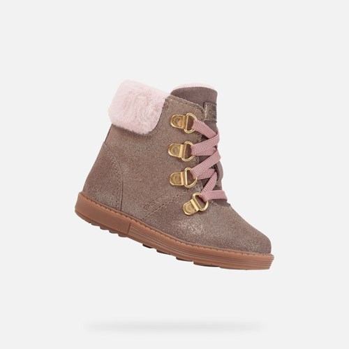 Dítě Mid-calf Boots Geox Hynde Šedé | JQA-069341