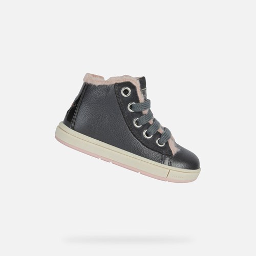 Dítě Tenisky Geox Trottola Tmavě Šedé Tmavě Růžové | UAQ-267489