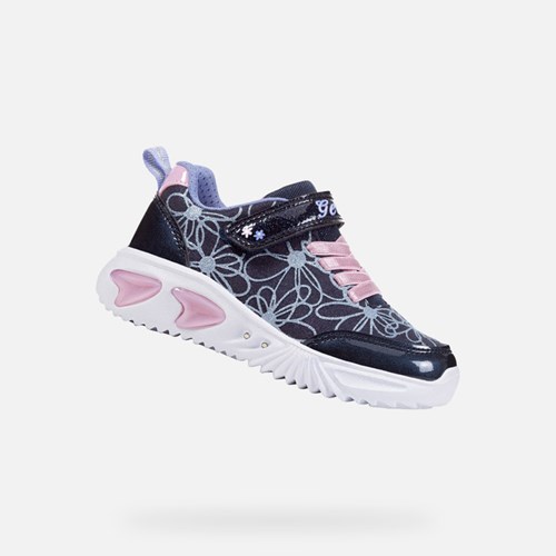 Dívčí Light-up Shoes Geox Assister Tmavě Blankyt Růžové | EGU-970385