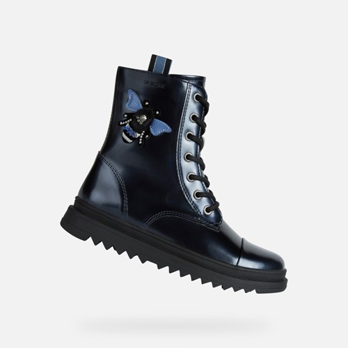 Dívčí Mid-calf Boots Geox Gillyjaw Tmavě Tmavě Blankyt | MTH-982175
