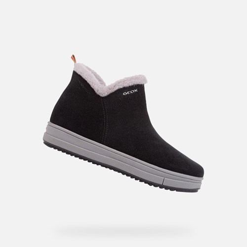 Dívčí Mid-calf Boots Geox Rebecca Černé | TVN-570249