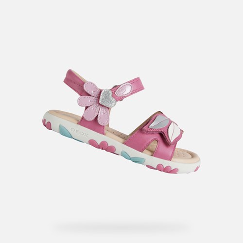 Dívčí Sandály Geox Sandal Haiti Fuchsie Růžové | NRY-076849
