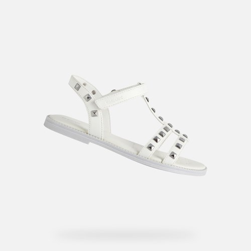 Dívčí Sandály Geox Sandal Karly Bílé | PVD-365941