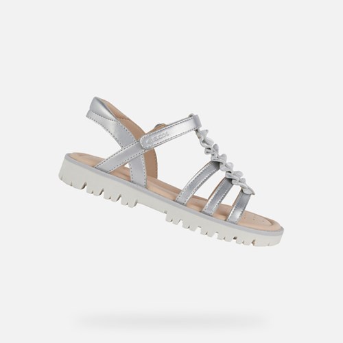 Dívčí Sandály Geox Sandal Starblush Stříbrné | IJU-490386