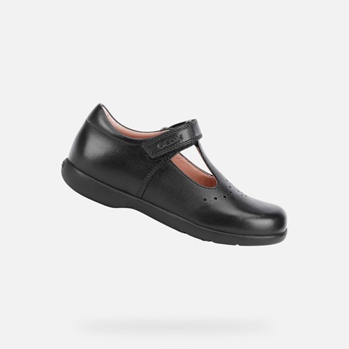 Dívčí Uniformní Boty Geox Naimara Černé | JRZ-056482