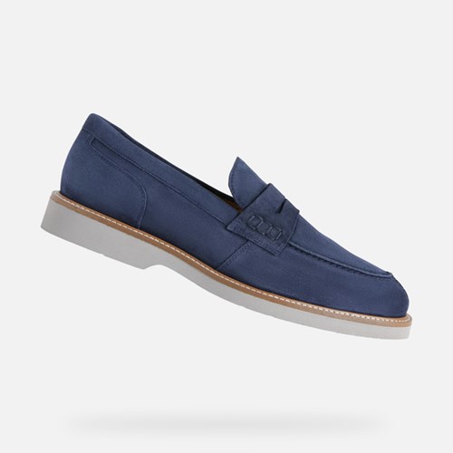 Pánské Loafers Geox Gubbio Tmavě Blankyt | TGO-980762