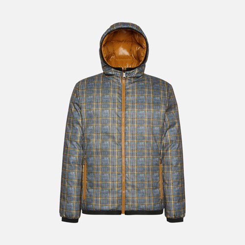 Pánské Péřové Bundy Geox Ravex Sky Captain / Wood Thrush | AKJ-964835
