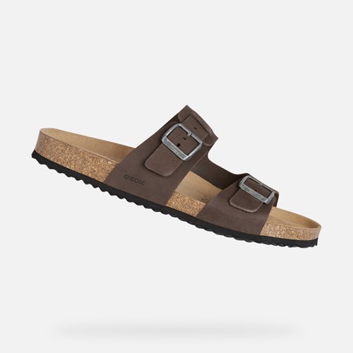 Pánské Sandály Geox Sandal Ghita Tmavě Káva | BWN-574216