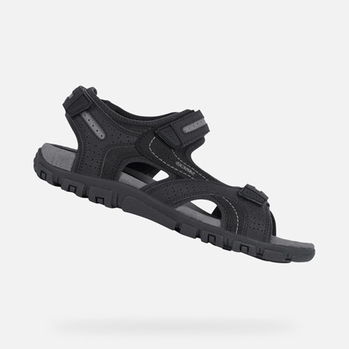 Pánské Sandály Geox Strada Černé | XLB-452690