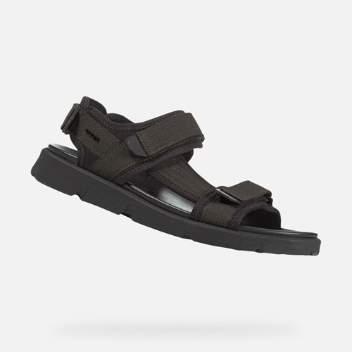 Pánské Sandály Geox Xand 2s Šedé Černé | TPF-127065