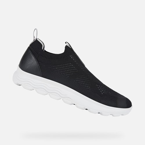 Pánské Slip On Geox Spherica Černé | ZTC-270951